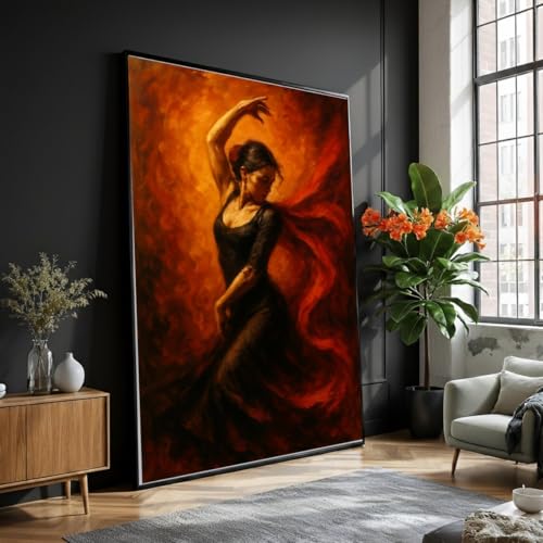 Tableau femme danse flamenco 30x40cm toile décoration murale
