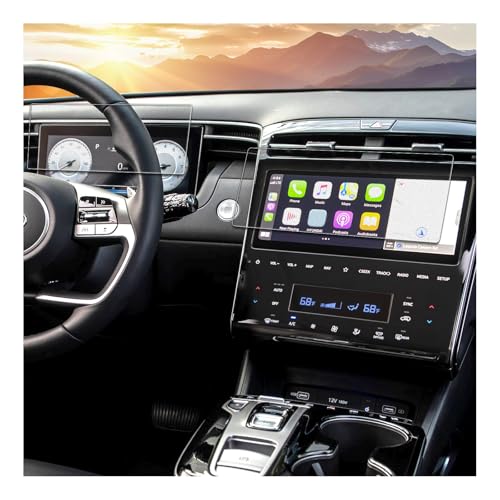 SXCY Anti-Glare Matte 2PCS for 2022-2024 Hyundai Tucson NX4 Screen Protector [GPS+Dash] for 2023 2024 Hyundai Tucson NX4 Accessories 2024 Tucson Navigation Touch Screen Protector 9H Tempered Glass