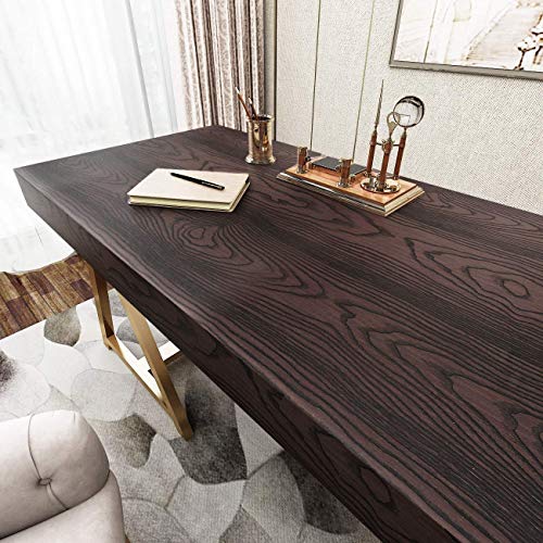 Image of Self Adhesive Wallpaper for Furniture, Almirah, Table Top, Wardrobe, Kitchen, Cupboard Decal & Door| Kitchen Wall Paper Sticker DIY PVC Self Liner Vinyl Stickers. (Brown Texture, 24x96 Inch)