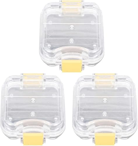 EXCEART Cajas de dientes de membrana, caja de dientes de membrana transparente, caja de dientes con pestillo cajas de almacenamiento de prótesis