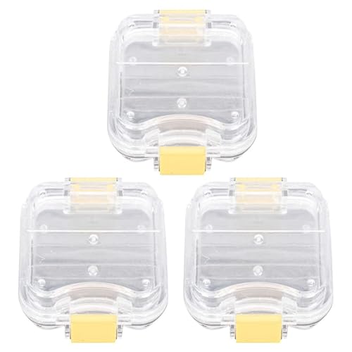 EXCEART Cajas de dientes de membrana, caja de dientes de membrana transparente, caja de dientes con pestillo cajas de almacenamiento de prótesis