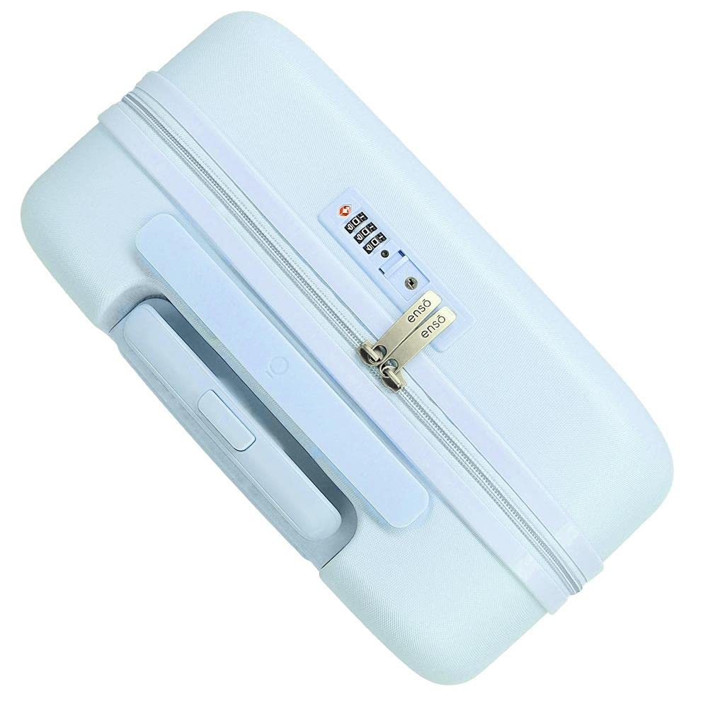 Enso Bonjour Maleta de cabina, Azul, Rígida, 4 Ruedas dobles | Equipaje de Mano
