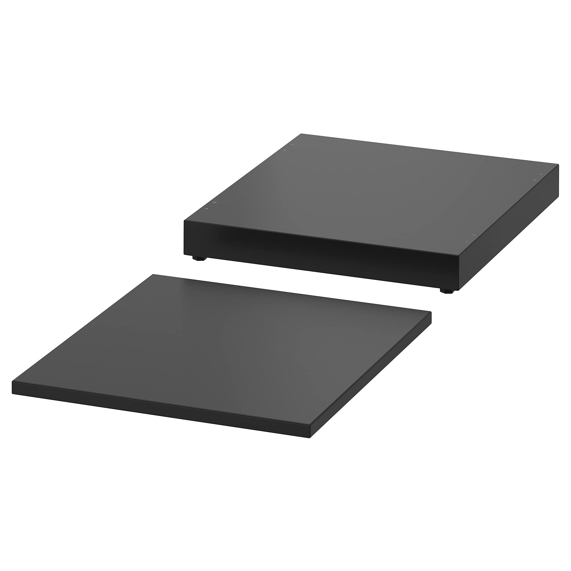 Plateau et socle NORDLI anthracite pour table de chevet de chambre