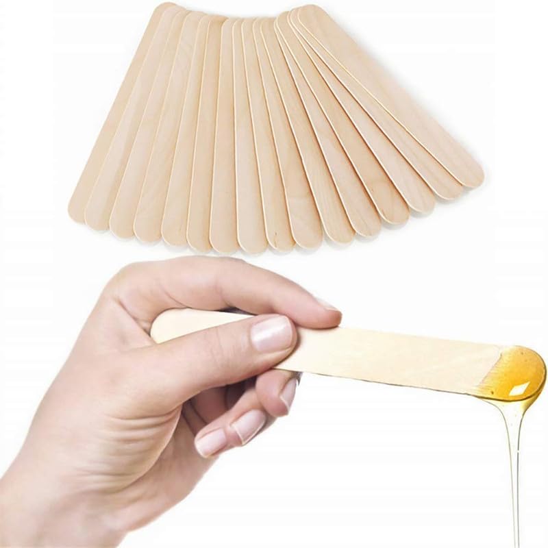 Wax Sticks | Wax Crafting |Wide Wax Sticks, Large Wood Wax Spatula Applicator, Body Hair Removal Craft Sticks Applicator Spatula Wooden Waxing Spatulas for Home use or Salon (50 Pcs)