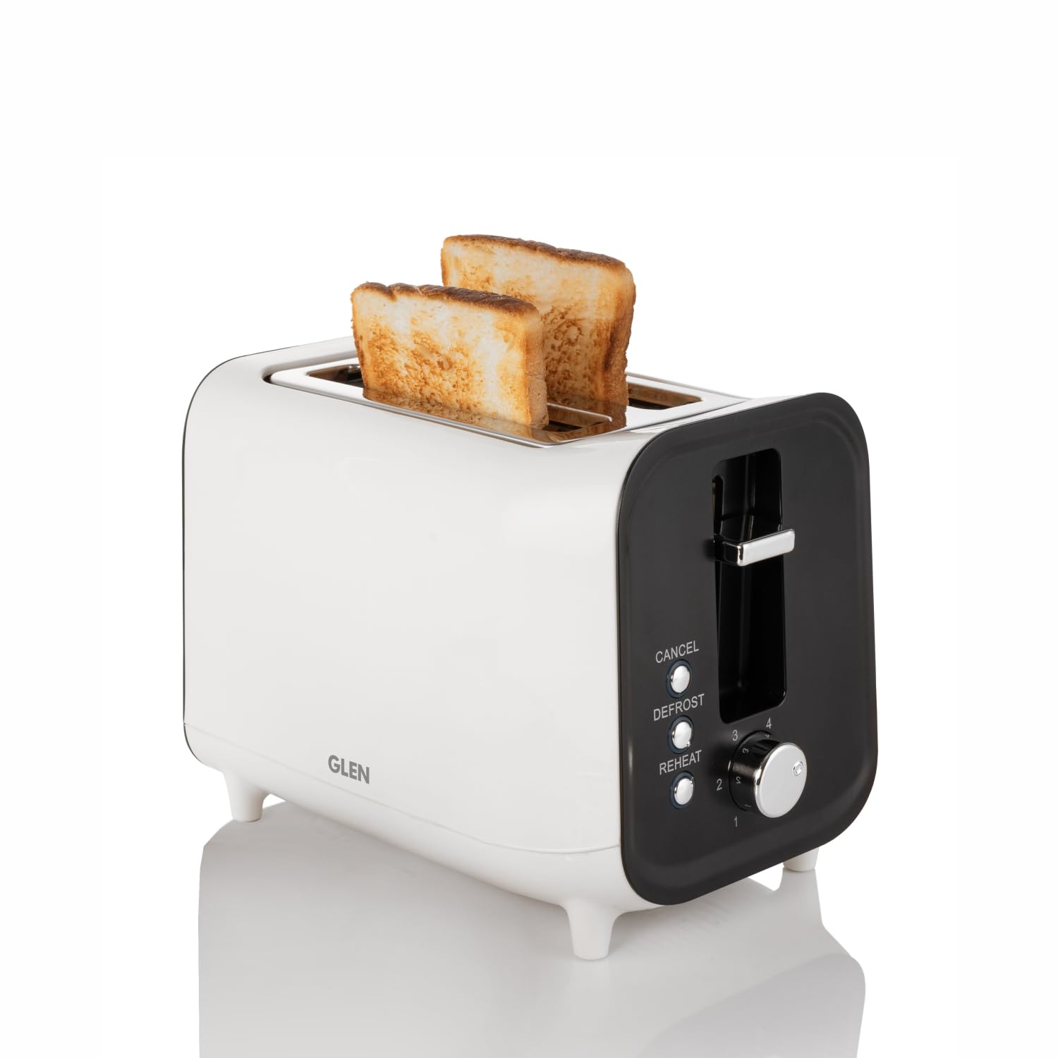 Glen Electric Auto Pop-up 2 Slice Toaster, 800W, 6 Level Browning Control, Removable Crumb Tray - White SA3014-picture-0
