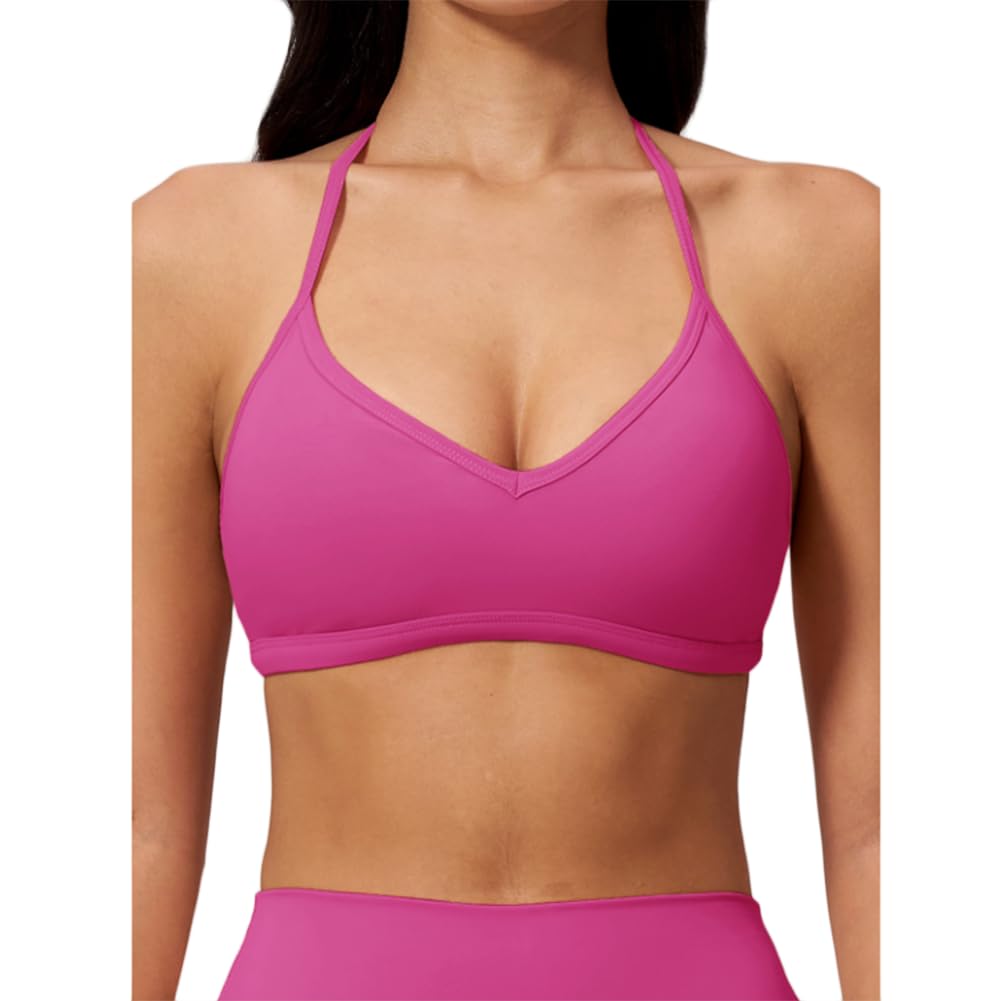 JPXJGT Lightweight High Support Sports Bra Women Quick Dry Breathable Workout Fitness Top Soft Yoga Bra(Size:XL,Color:Pink)