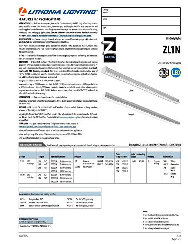 Image of Lithonia Lighting ZL1N L48 5000LM FST MVOLT 40K 80CRI WH Z Series LED Strip Light, 48-Inch, White