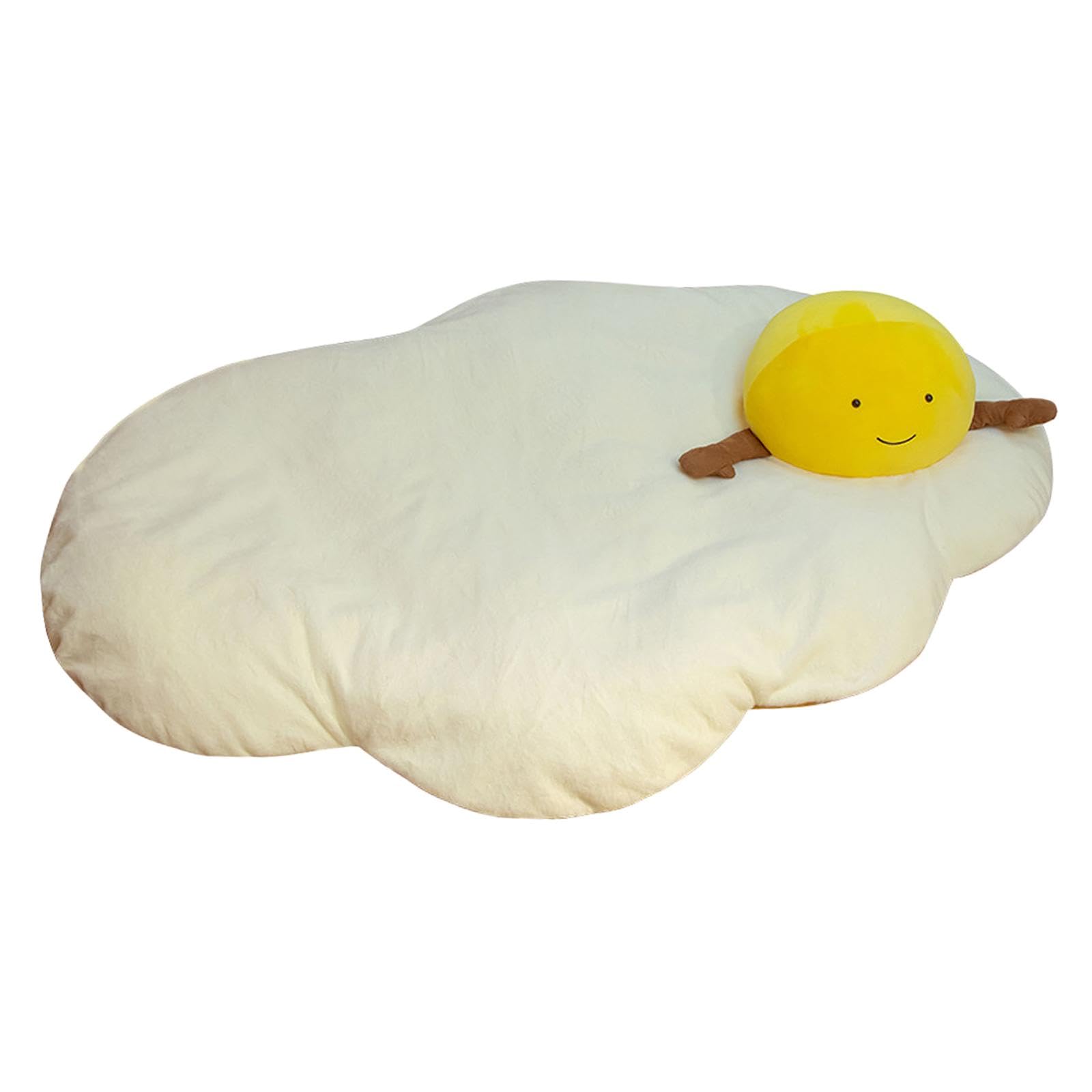 Creations Poached Egg Shaped Floor Cushion Mat Leisure Mat for Decor Bedroom Apartment 28 cmx20 cm|Home Decor|Figurines-image-25