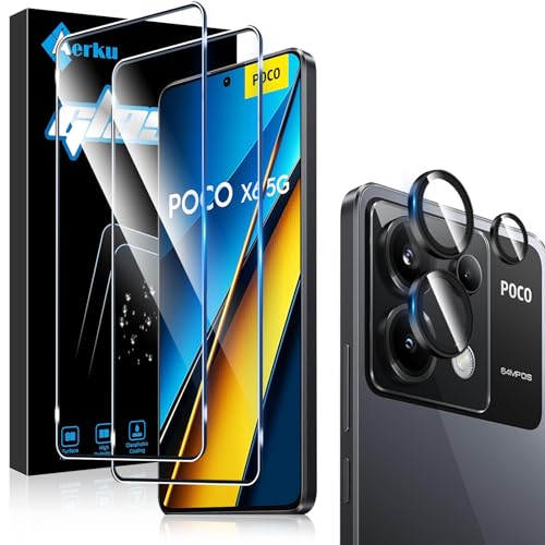 Pellicola Vetro Temperato Per Xiaomi POCO X6 5G – [2+2] Kit Con Protezione Per Fotocamera, HD 9H