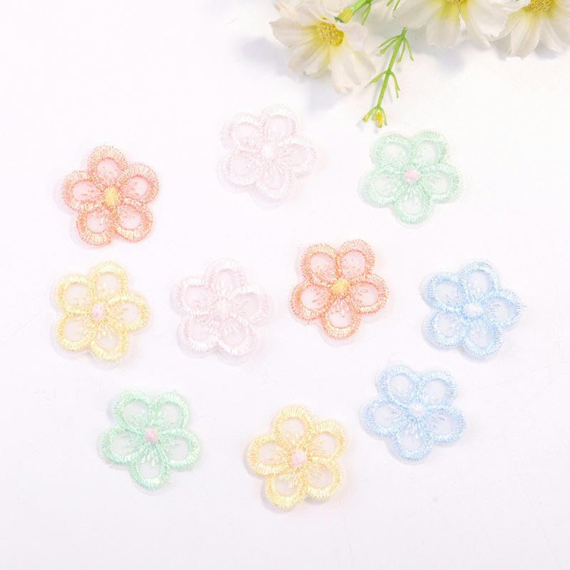 Parches de Bordado Parches Bordados de Flores Guaze 3 x cm, 30 Unidades, for Planchar, Chinos, for Ropa, Grandes, for Coser en Vaqueros y Chaquetas(Blue)