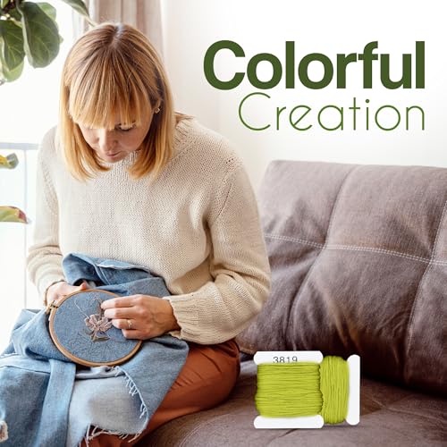 Image of Embroidery Floss Kit and Refills - Cotton Threads - DMC Color Coding for Cross Stitch, String Crafts, Friendship Bracelets