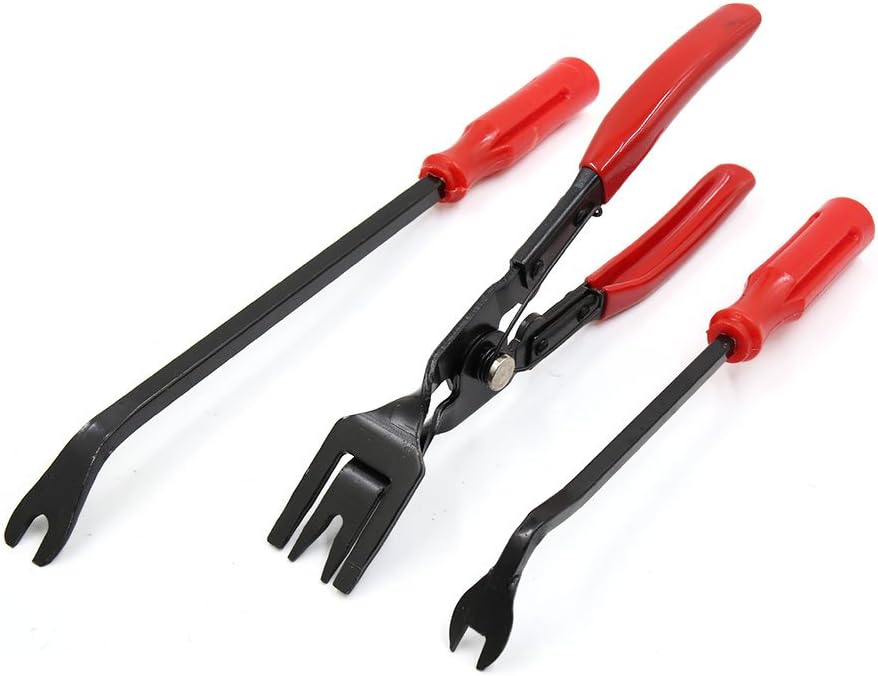 uxcell 3 in 1 Clip Remover Pliers Fastener Upholstery Trim Tool Set for
