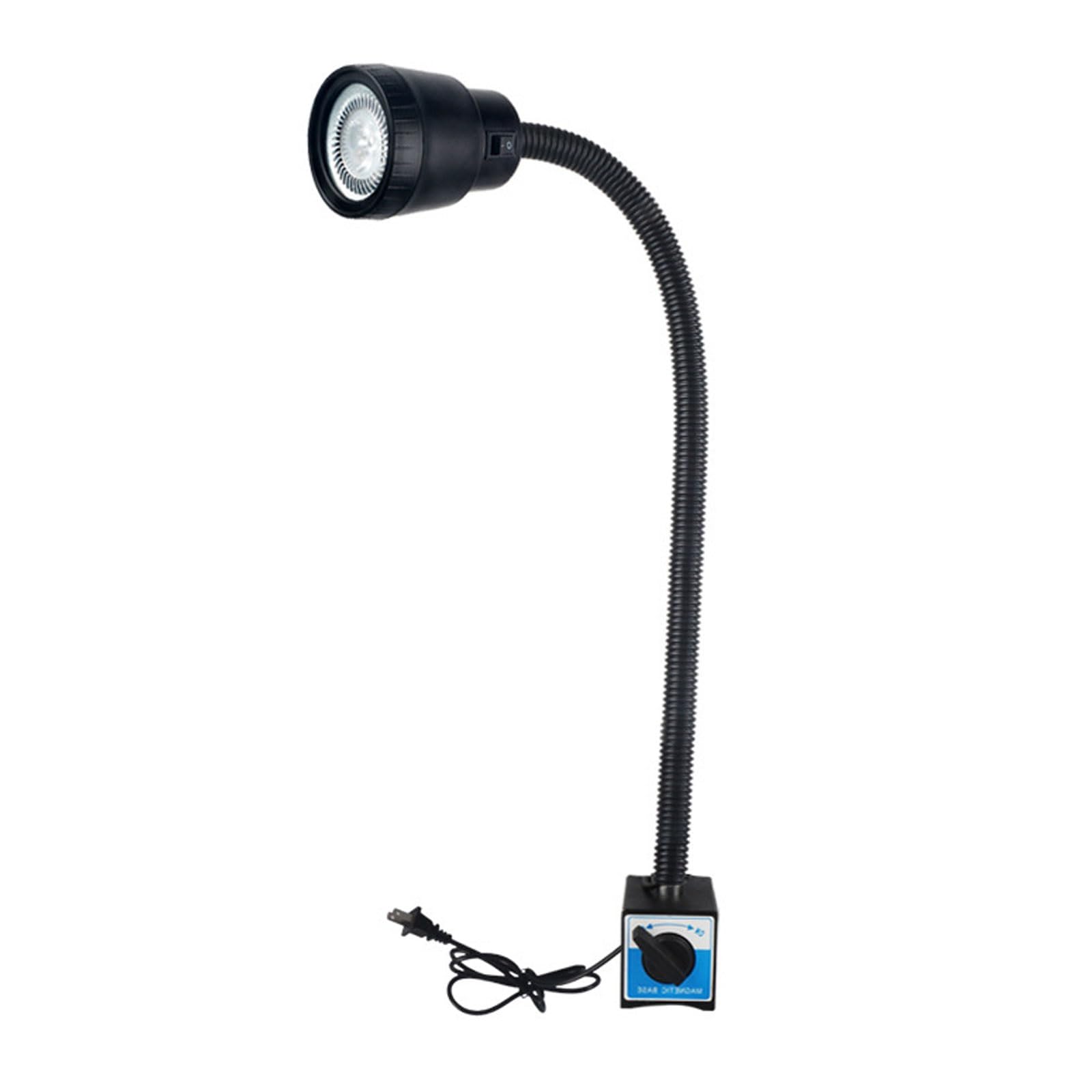 Lampa robocza LED 110-200 V przeciwwybuchowa lampa sprzętowa 120 lm/W, IP68 LED światło robocze z magnetyczną podstawą, wodoodporna elastyczna lampa gęsia szyja regulowana 360°, do oświetlenia