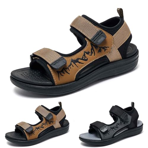Genérico Sandalias Niño Piscina Sandalias Veraniegas para Niños Calzado Cómodo Duradero Diseño Fijo Ajuste Perfecto Uso Diario Exterior Versátil (Brown, 7 Big Kids)