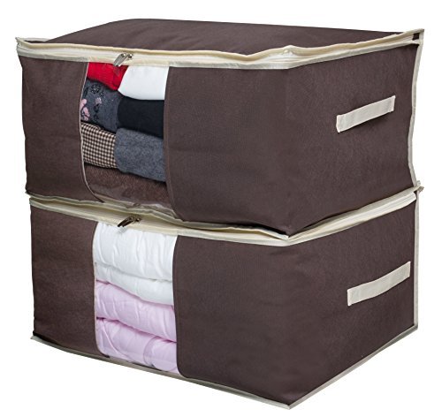 SLEEPING LAMB Jumbo Blanket Storage Bag Organizer Comforter Clothes Storage Containers for Closets, Bedrooms, Shelves, Transparent Window