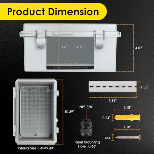 IP67 ABS Outdoor Electrical Junction Box Waterproof with Aluminum DIN Rail by Joisyoya - Used condition - Image 3
