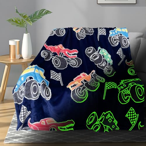 Image of TEHALK Monster Truck Blanket for Boys /Girls /Kids /Toddler /Baby, Monster Truck Toys for Boys Age 3-12, Car Blanket for Birthday /Unique Gifts 40 inchx 60 inch