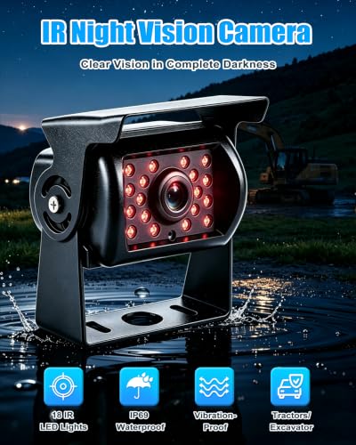 Rakuii RV Camera System, 7" Wired AHD 1080P Backup Camera - image 5