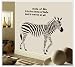 NiceSee Circle of Life Quote Zebra Wall Mural Home Decor Sticker