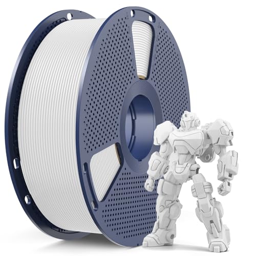 SUNLU PETG Filament 1.75 mm Hochfestes 3D Drucker Filament PETG Unübertroffene Haltbarkeit und Flexibilität 3D Druckfilament 1 75 mm Passt für die meisten FDM 3D-Drucker 1kg Spule petg Weiß