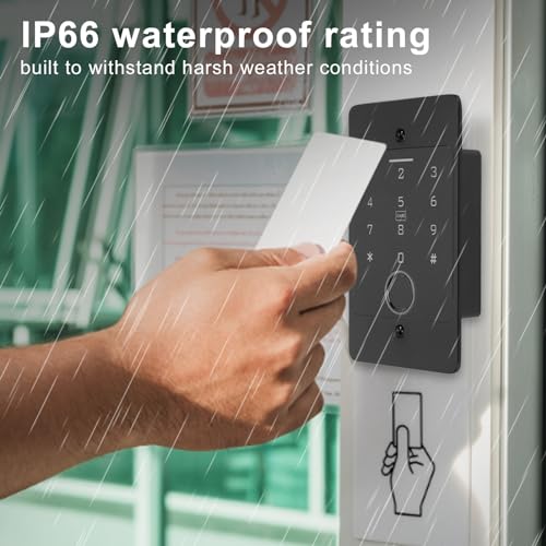Fingerprint Password Access Control System, Access Control Fingerprint Keypad, Durable Wireless Remote Control Multiple Unlock Methods Access Record Check for Home Garage Office