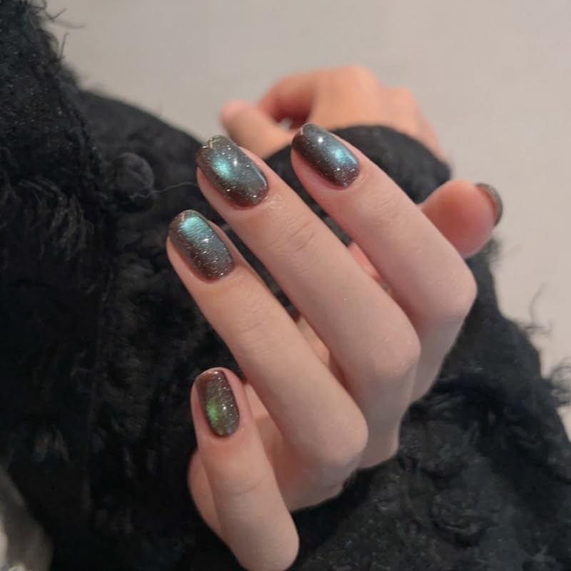 SAGEBIO Clear Bright Cat Eye Gel Nail Polish 15ml Coarse Magnetic Powder for Bold Light Halo Effect UV