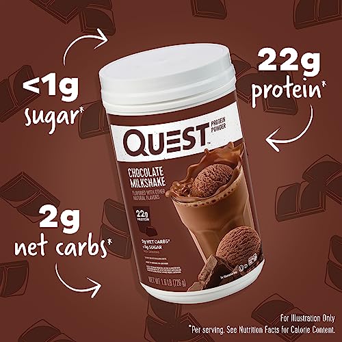 Quest Nutrition Chocolate Milkshake Protein Powder; 22g Protein; 1g