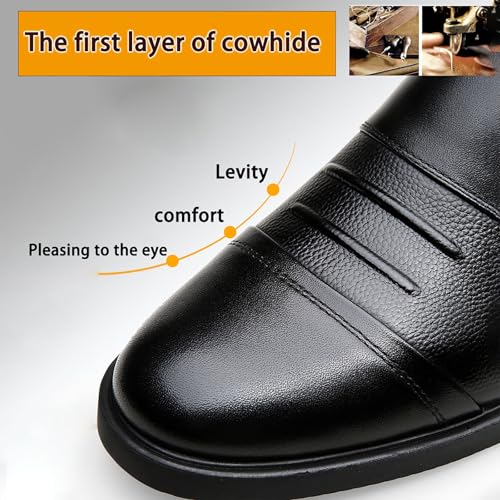 Men's Winter Leather Casual Dress Shoes, Business Warm Cotton-Padded Waterproof and Comfortable Ideal for Office and Outdoor Activities2