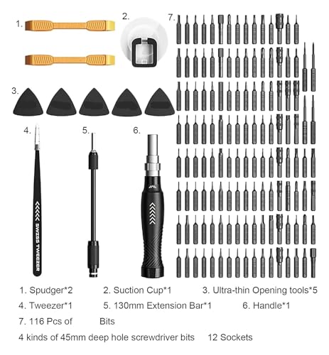 Juego de destornilladores de precisión 145 en 1 miniatura 4