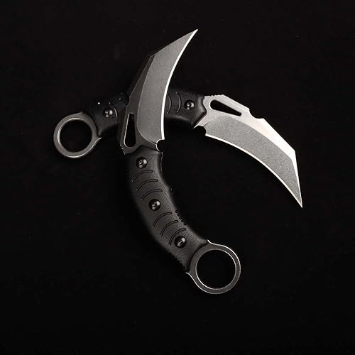 Miniatura 4 de Borde de pulido de precisión, cuchillo táctico al aire libre de la garra del acero inoxidable de la alta dureza con la vaina (plata)