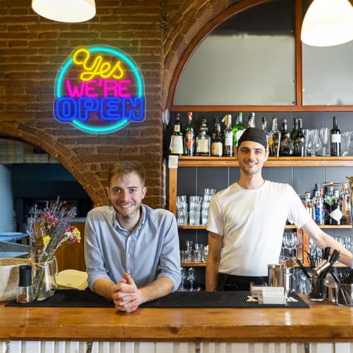 Image of Open Neon Sign Dimmable LED Neon Light for Business Storefront Decor Colorful Open Sign Neon Light for Bar Cafe Restaurant Decor Commercial Shop Sign Size 13.7 * 13.2in(XD323)