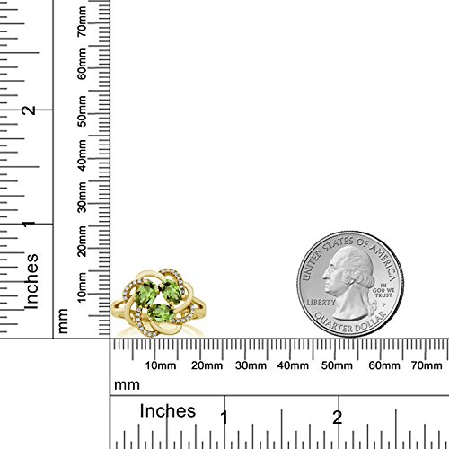 Gem Stone King Flower Blossom Gemstone Birthstone Ring in 18K Rose Gold Plated Silver | 3-Stone Oval 6X4MM with Sparkling Accents | Wedding Anniversary Engagement Promise Ring for Women | Sizes 5-93