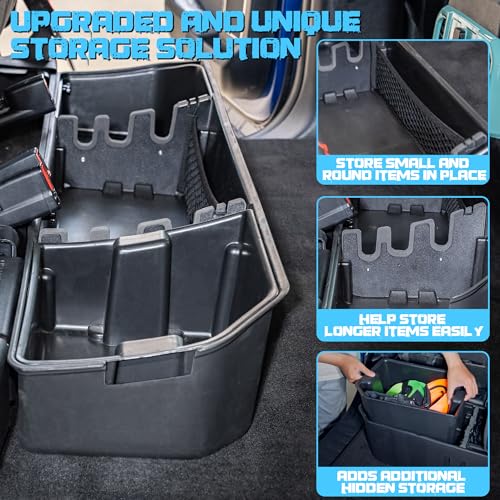 Image of WHALEMOTOR Underseat Storage Compatible with Ford F150(2015-2026)&Super Duty(2017-2026) SuperCrew /Crew Cab, Upgraded Rear Under Seat Organizer Cargo Box for F-150 F250 F350 F450 F550