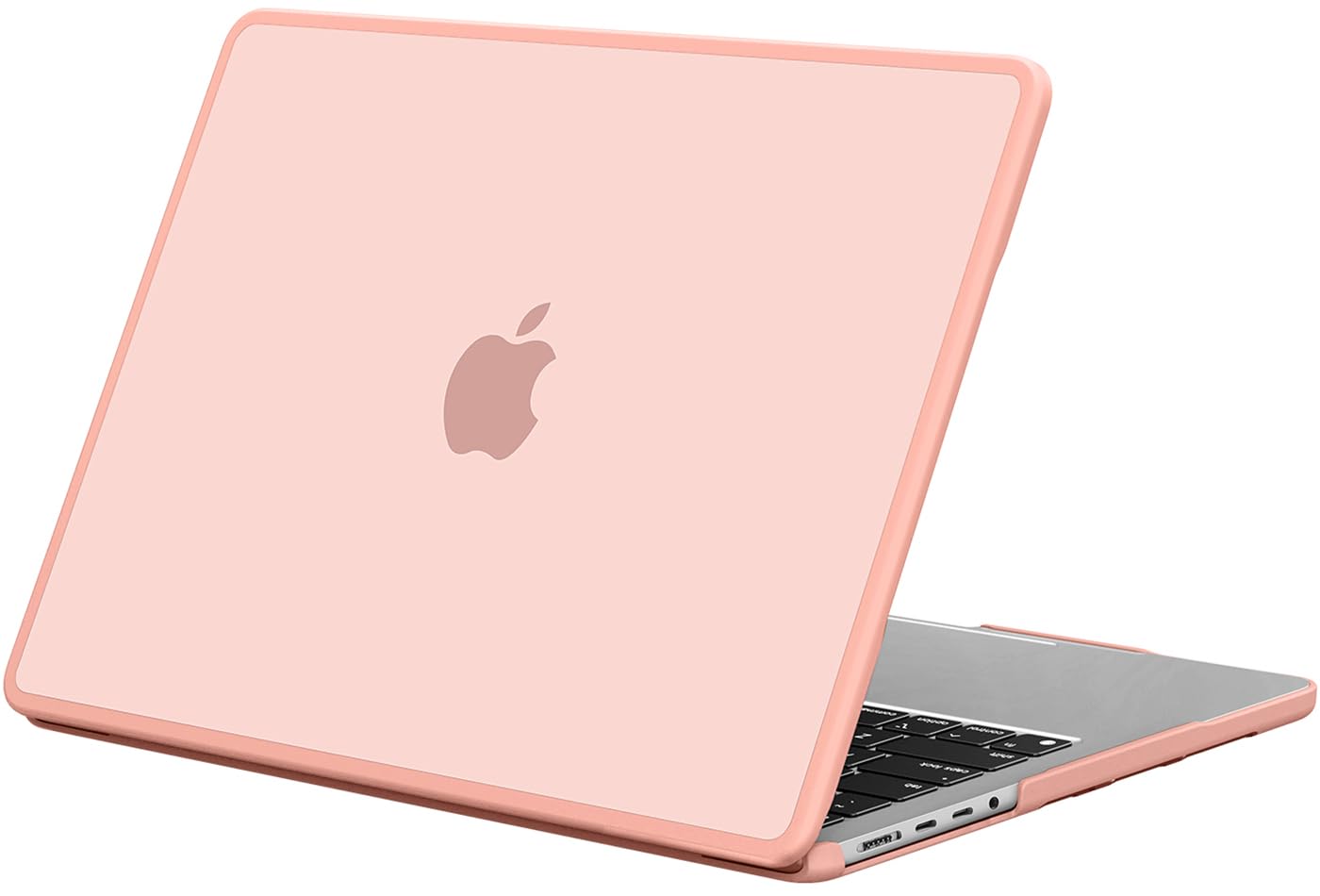 BlueSwanAnti-Cracking Hard Shell Case Compatible with MacBook Pro 14-inch 2025 2024-2021 Release M4 M3 M2 M1 Pro/Max Chip, Anti-Fingerprint Soft TPU Bumper, Frosted Peach Pink
