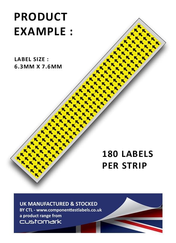 Inspection Arrow Labels - Vinyl/Nylon Cloth 6.3mm x 7.6mm Labels Stickers - Price per Pack of 1800 Labels (P/NO. 7824402AMZ) - Image 4