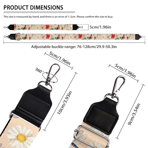 Image of Adjustable Purse Strap Replacement, Wide Shoulder Canvas Bag Strap, Crossbody Handbag Strap
