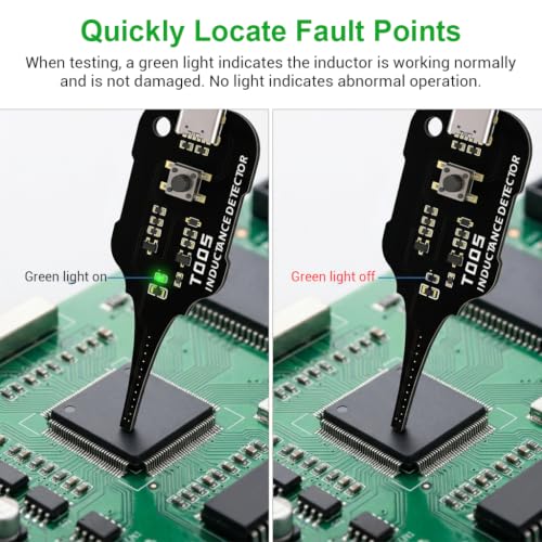Image of Serplex Type C Inductance Tester Motherboard Coil Tester Electromagnetic Inductor Detection Tool with Green Indicator for PC Phone Repair and Power Supply Repair
