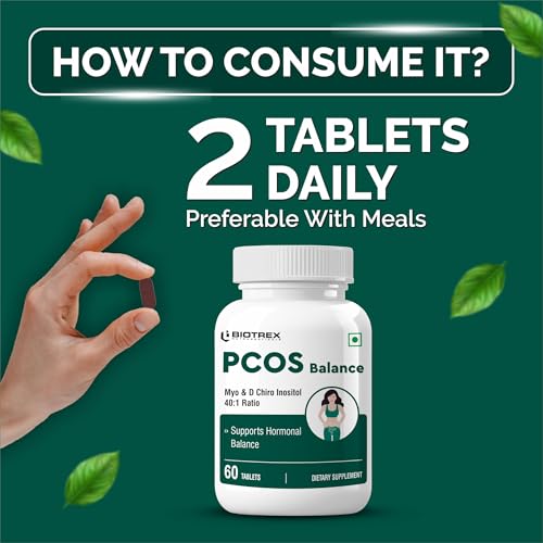 Image of Biotrex Nutraceuticals PCOS Supplement for women with 40:1 Ratio, High Purity Pharma Grade Ingredients | 2000mg Myo Inositol to 50mg D Chiro Inositol | Ovarian Support | Normalize Cycle | 60 Vegetarian Tablets