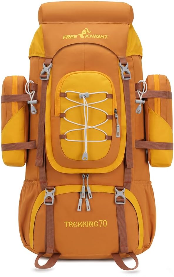 Bseash 70L (65+5) Waterproof Hiking Camping Backpack with Rain Cover, Outdoor Sport Travel Daypack for Climbing Touring