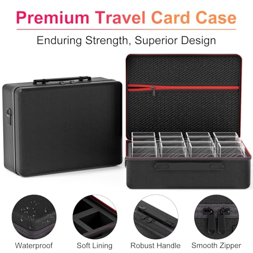 Image of Proijeut Card Deck Box with Portable Case, 12 Pack Clear Commander Deck Box with 12 Dividers, Holds 1200+ Double Sleeved Cards, Fit for MTG, YuGiOh, TCG