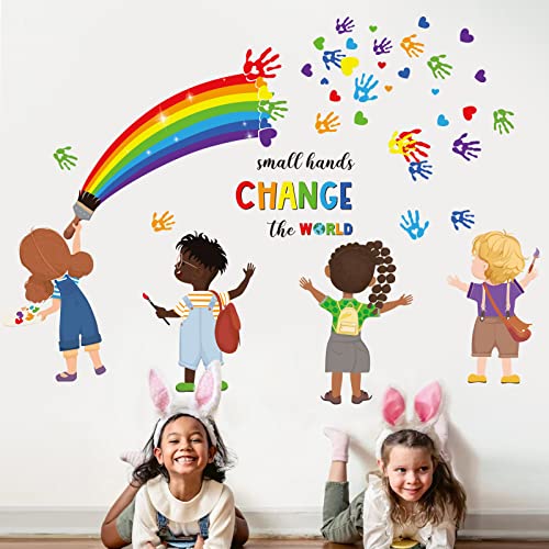 decalmile Small Hands Change The World Vinilos Decorativos miniatura 1