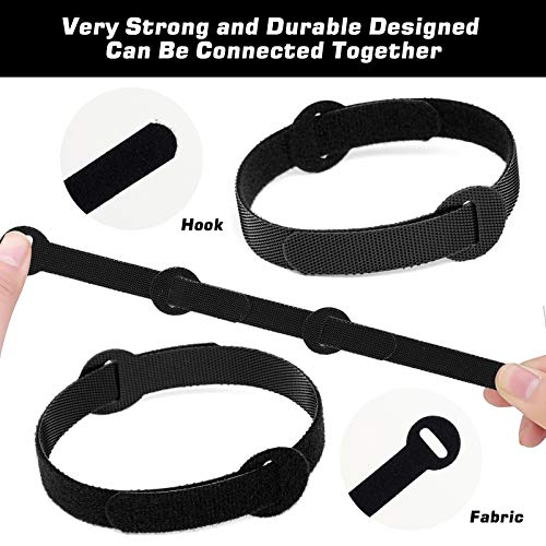 Have Me Td 150Pcs Reusable Cable Ties - 4+6+8+10Inch Multi-Purpose Cable Management Hook & Loop Cable Straps Wire Ties,Adjustable Fastening Cord Organizer,Cable Organizer For Home,Office And Data Centers,Black thumb #2