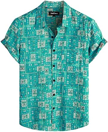 VATPAVE Mens Front Pocket Hawaiian Shirts Casual Floral Shirts Short Sleeve Button Down Beach Tropical Shirts 3X-Large Light Blue Flower