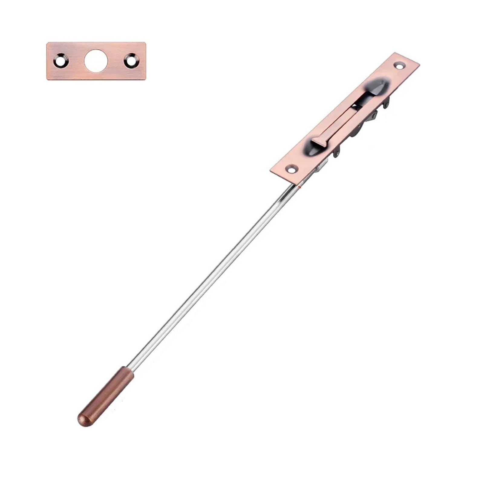 Ayztantine Women's Red Copper 300Mm Door Flush Bolt Latch Lock Concealed Door 304 Stainless Steel Security Door Concealed Latch Of The Earth And For Bedroom, Bathroom(Red Copper 300Mm)