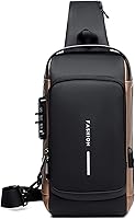Vista 10 de FANDARE - Bolso de hombro para negocios, bolsa de pecho antirrobo con USB