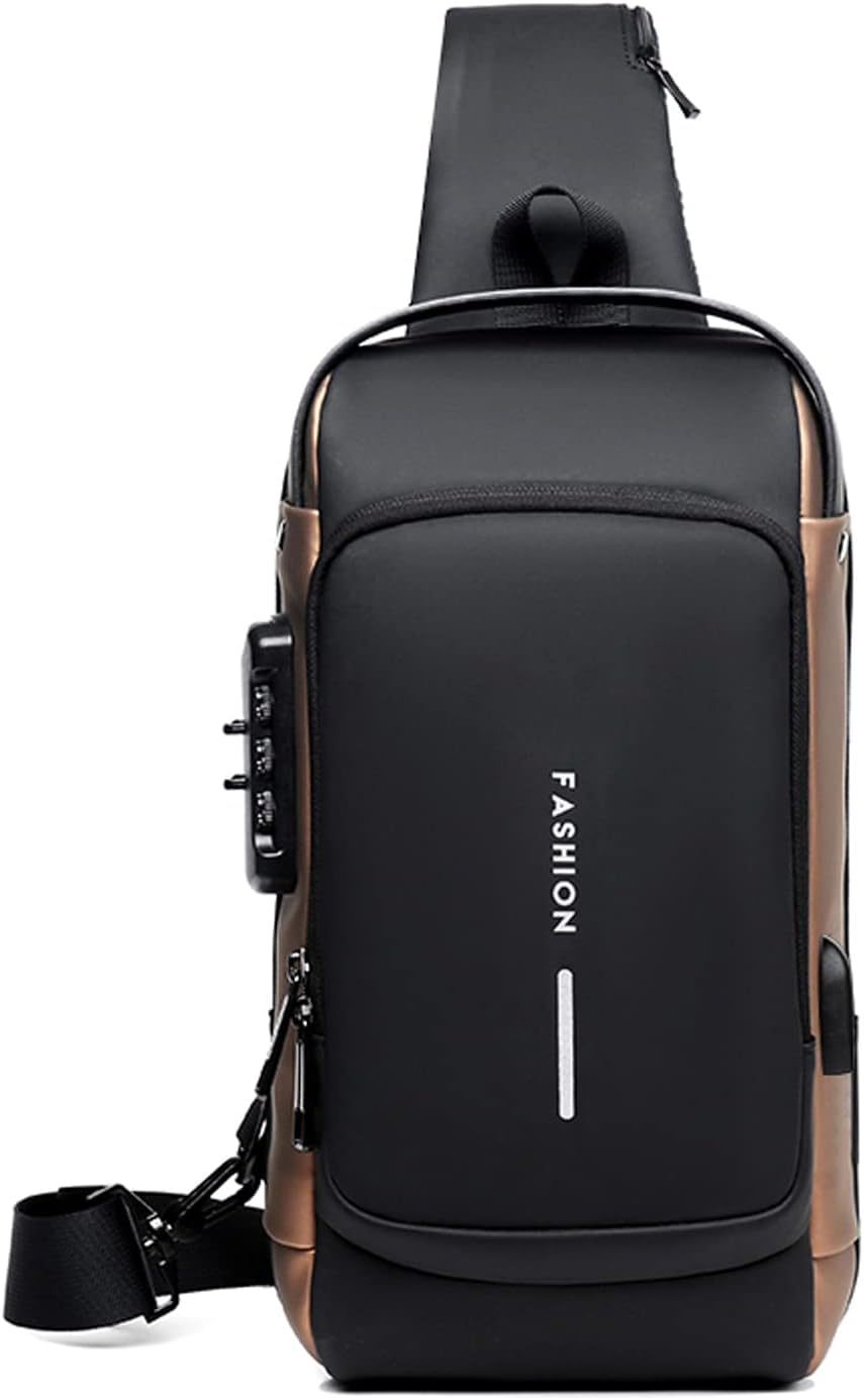 Anti-theft Sling Bag Business Men Bag Chest Crossbody bags with USB
