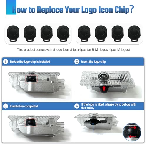 Proyector Logo Luz de Puerta para Auto BMW LED 4 Piezas miniatura 5