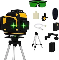 Nível A Laser 12 Linhas Verde 3D Tripé Profissional Versão 2025