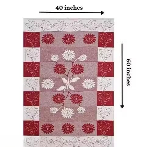 Image of Cotton Net Embroidered Center & Dining Table Cover for 4 Seater | Rectangular 40x60 Inch | Lightweight & Washable Table Cloth | Pack of 1 (Maroon)