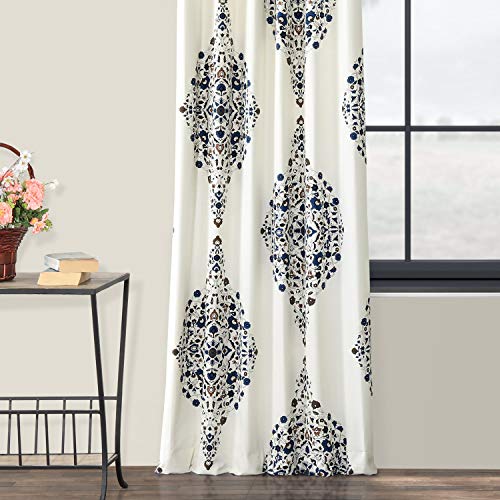 HPD Half Price Drapes Floral Damask Printed Curtains 84 Inches Long Luxury Damask Cotton Curtain (1 Panel) Room Darkening Window Curtains for Bedroom & Living Room, 50W x 84L, Floral Blue Damask by HPD Half Price Drapes - Image 7